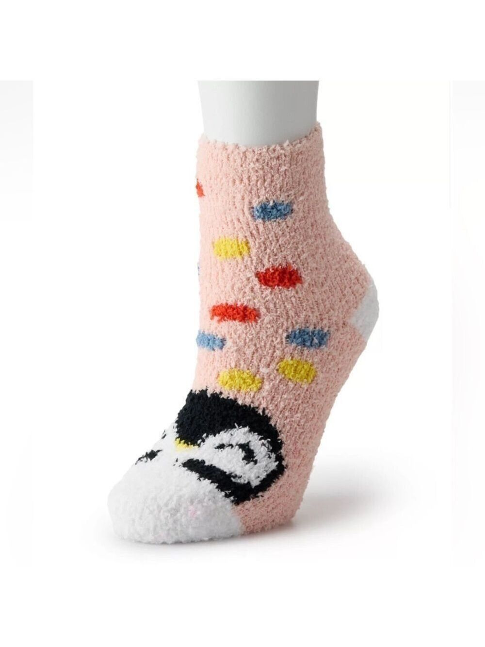 Kohls Shine holiday penguin themed fuzzy sock